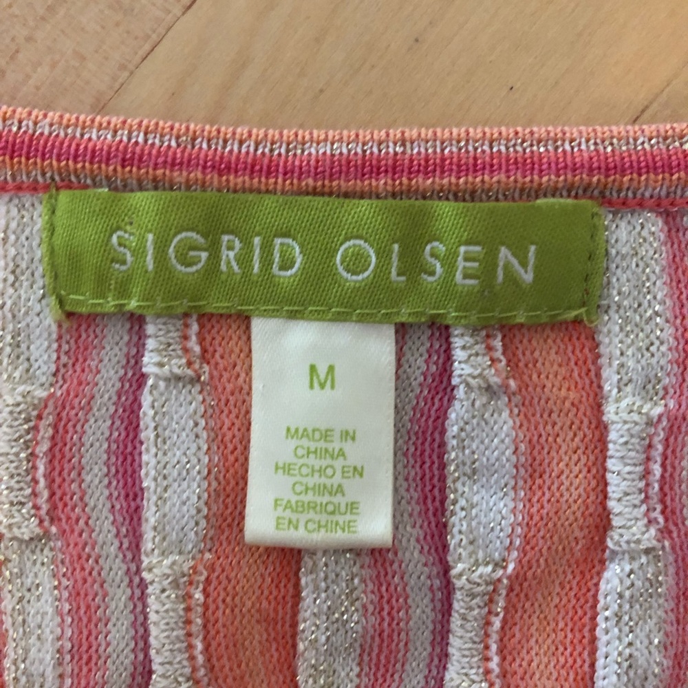 Sigrid Olsen silk blend knit tank top M - Picture 2 of 6